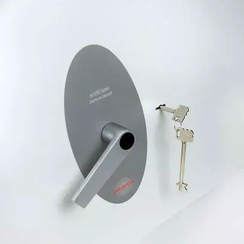 Phoenix HS1090 Series Deposit Safes HS1091KD- DF deposit door with keys displayed for secure cash storage.